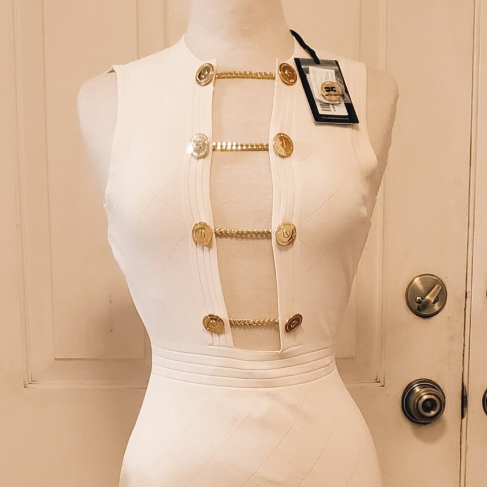 Elisabetta Franchi Knitted Sleeveless Mini Dress